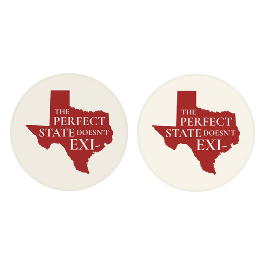Modern Minimalist Texas Colors Perfect State | Absorbent Car Coasters | Set of 2 | Min 4