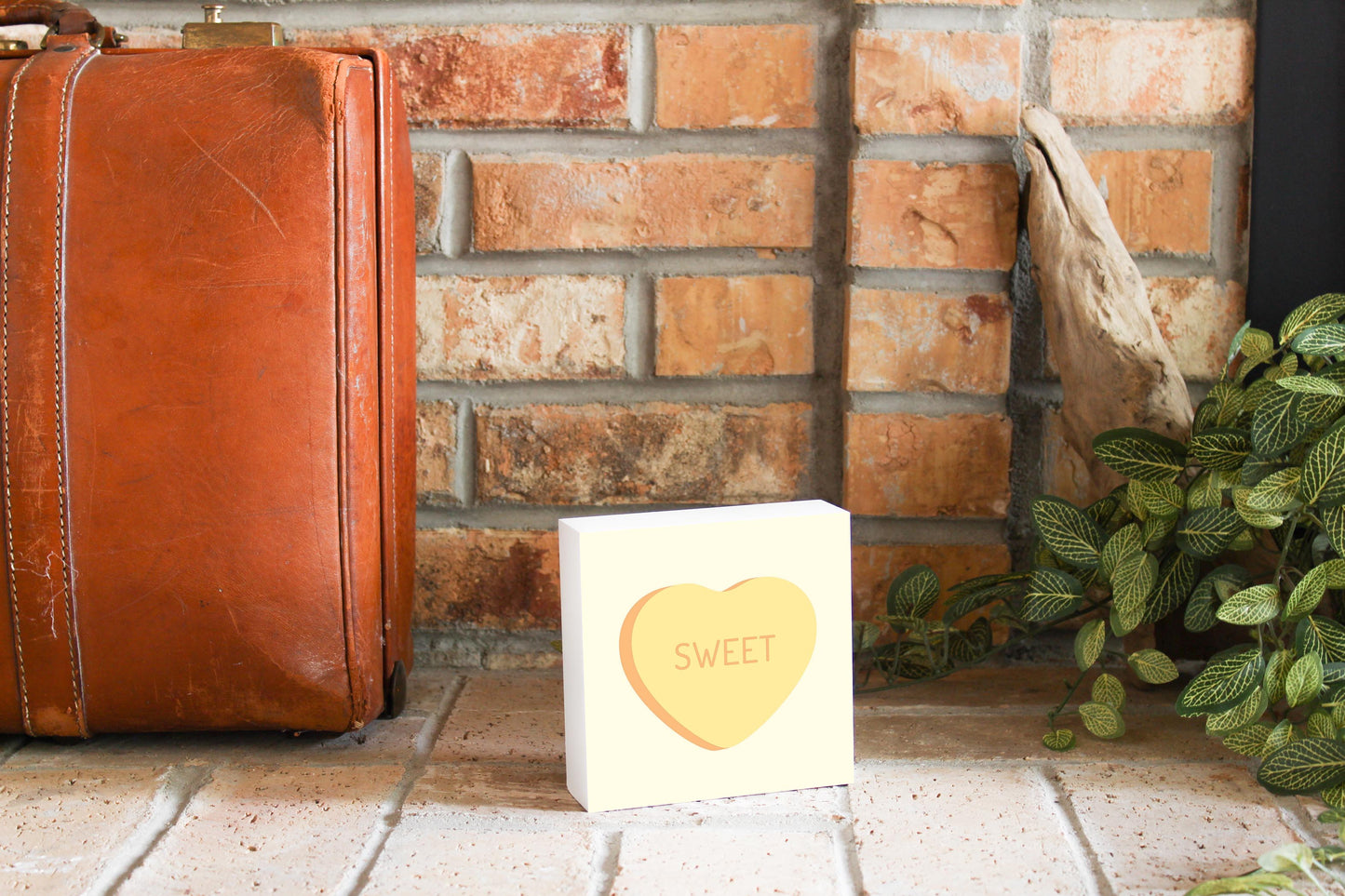 Message Hearts Sweet | Wood Block | Eaches | Min 4