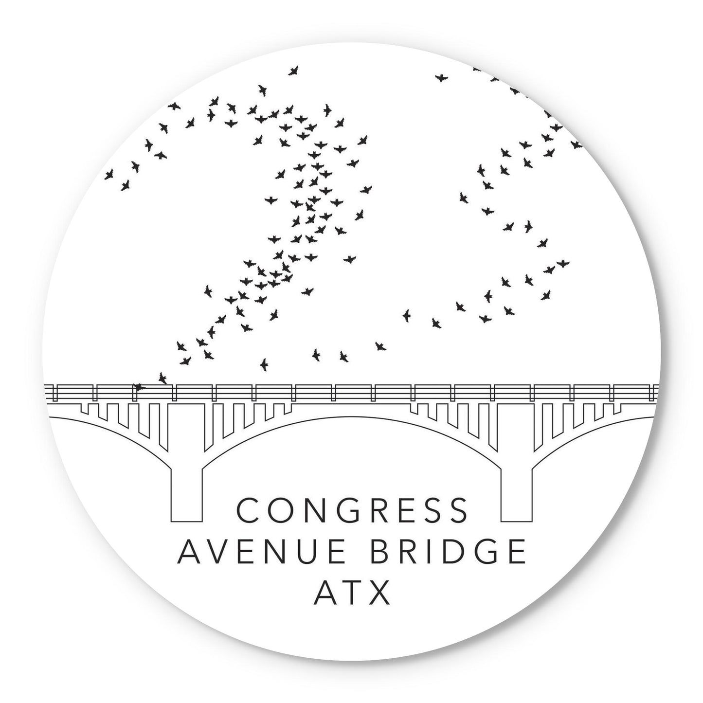 Minimalist B&W Texas Austin Congress Avenue Bridge | Wood Sign | Eaches | Min 1