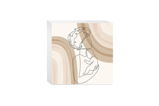 Modern Minimalist Mothers Day Mom Baby | Wood Block | Eaches | Min 4