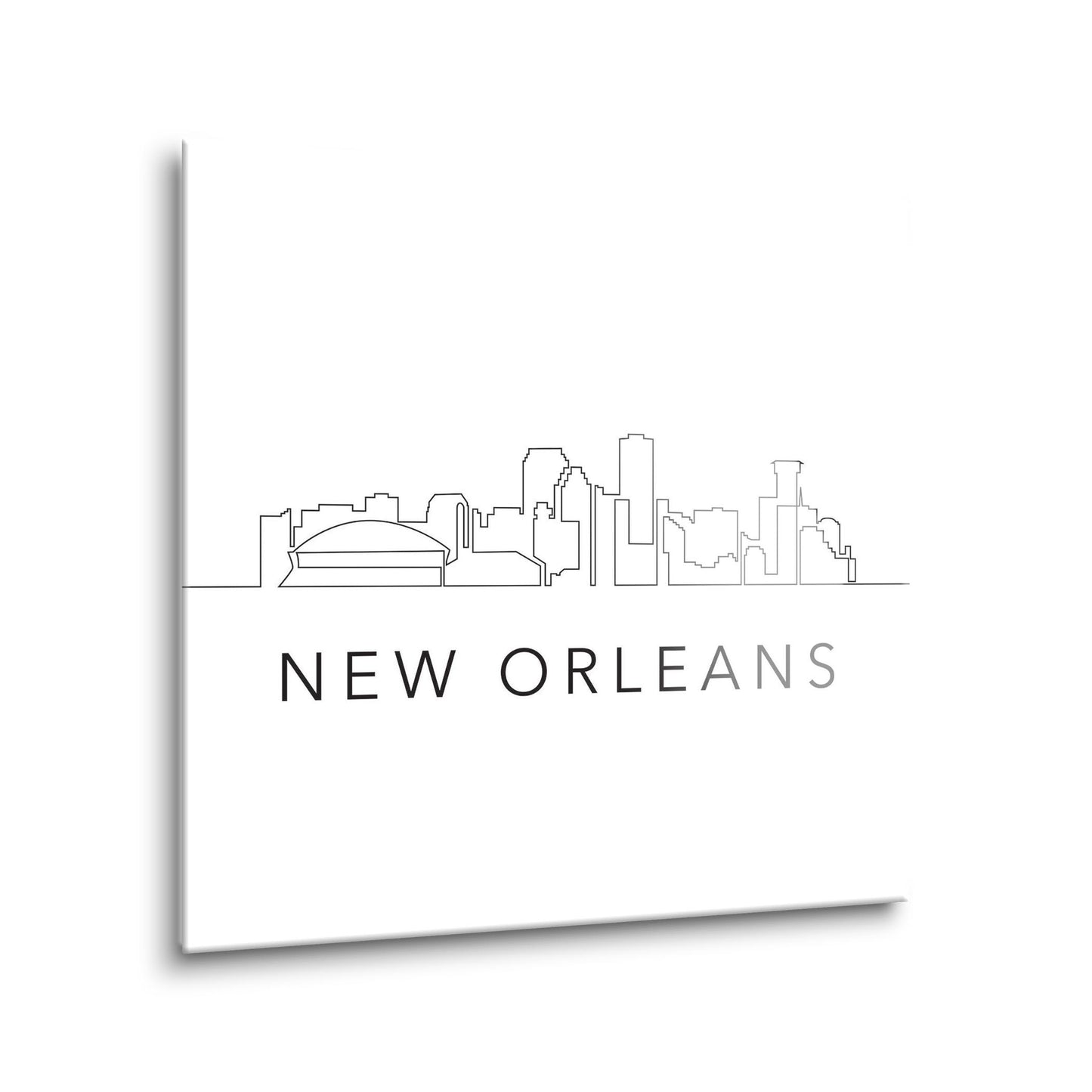 Modern Louisiana New Orleans City Line Drawing | Hi-Def Glass Art | Eaches | Min 1