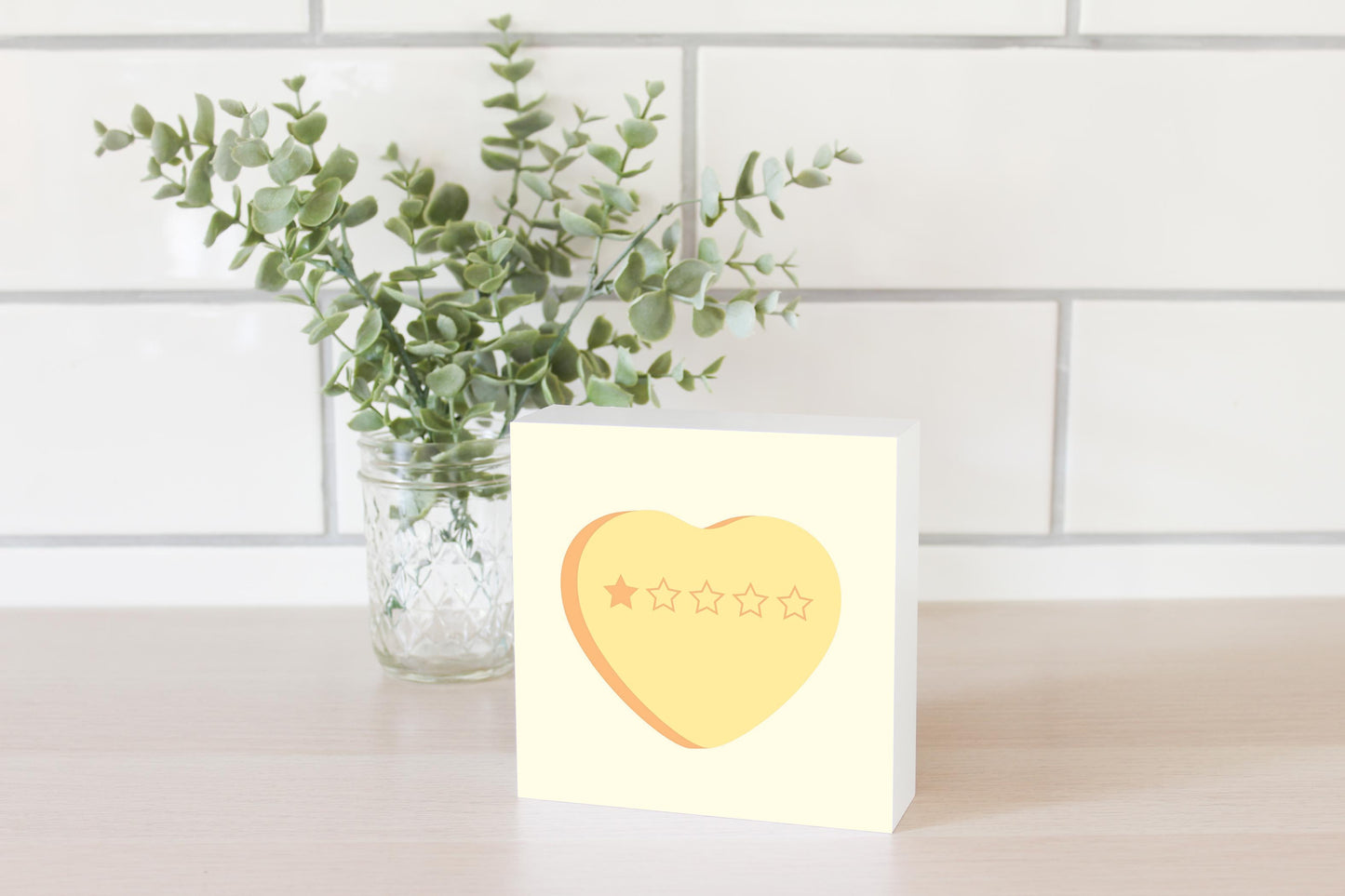 Funny Message Hearts 1 Star | Wood Block | Eaches | Min 4
