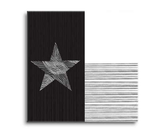 Modern Texas State Flag Abstract Lines | Hi-Def Glass Art | Eaches | Min 2