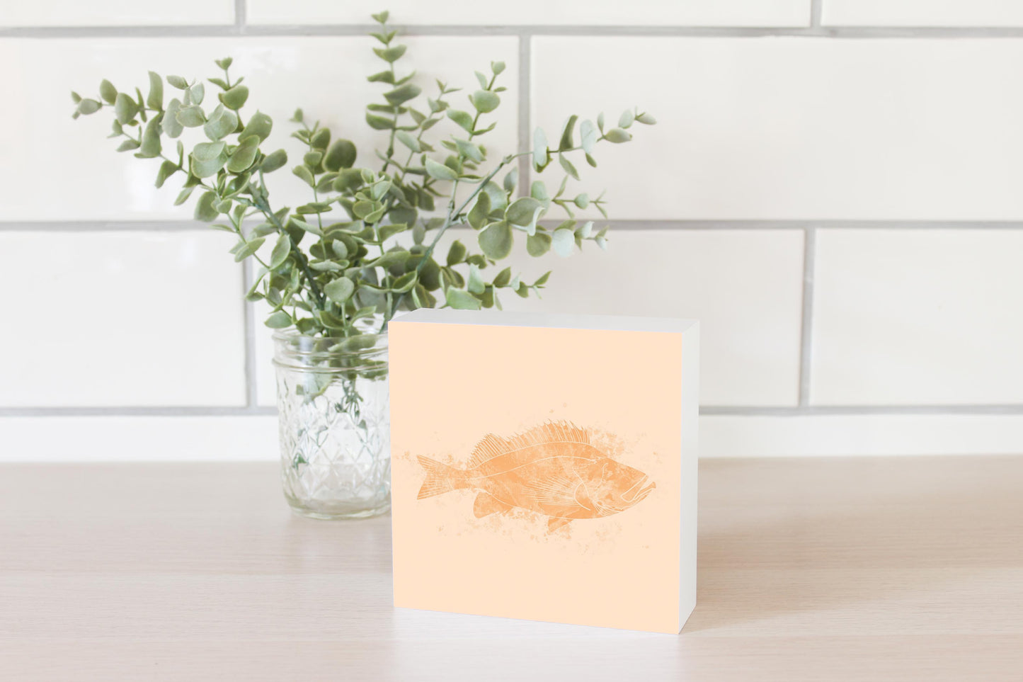 Louisiana Colorful Water Color Red Fish | Wood Block | Eaches | Min 4