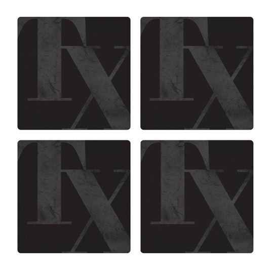 Modern Black Texas Initials | Absorbent Coasters | Set of 4 | Min 2