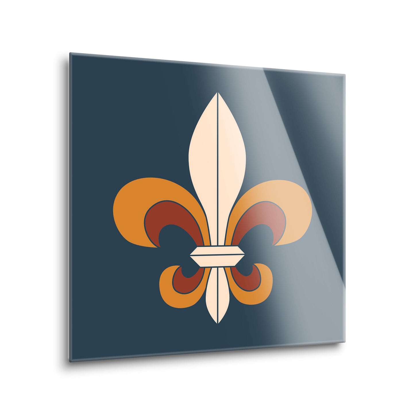 Modern Minimalist Louisiana Colorful Fleu De Lis | Hi-Def Glass Art | Eaches | Min 2