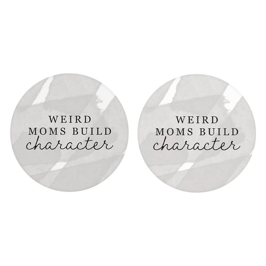 Modern Minimalist Mothers Day Weird Moms | Absorbent Car Coasters | Set of 2 | Min 4