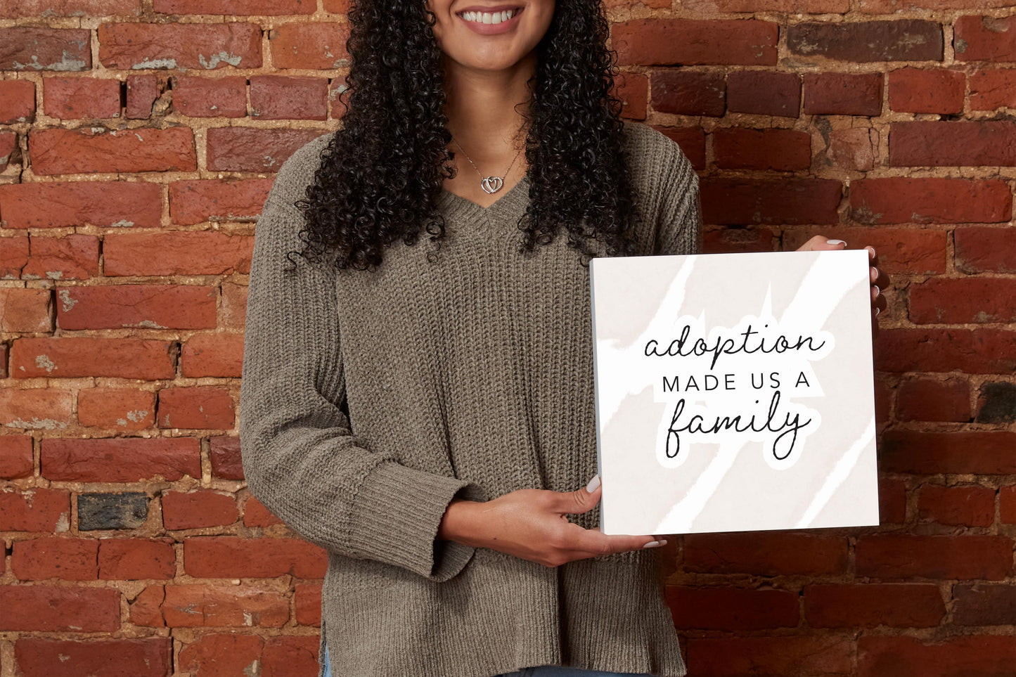 Modern Minimalist Mothers Day Adoption | Wood Block | Eaches | Min 2