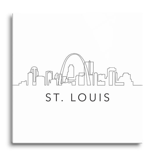 Minimalist B&W Missouri St Louis Skyline | Hi-Def Glass Art | Eaches | Min 1