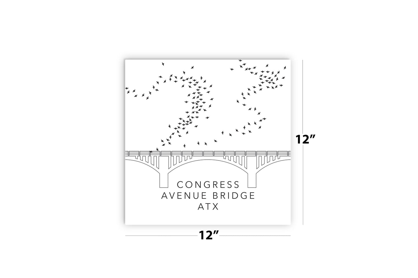 Minimalist B&W Texas Austin Congress Avenue Bridge | Wood Sign | Eaches | Min 2