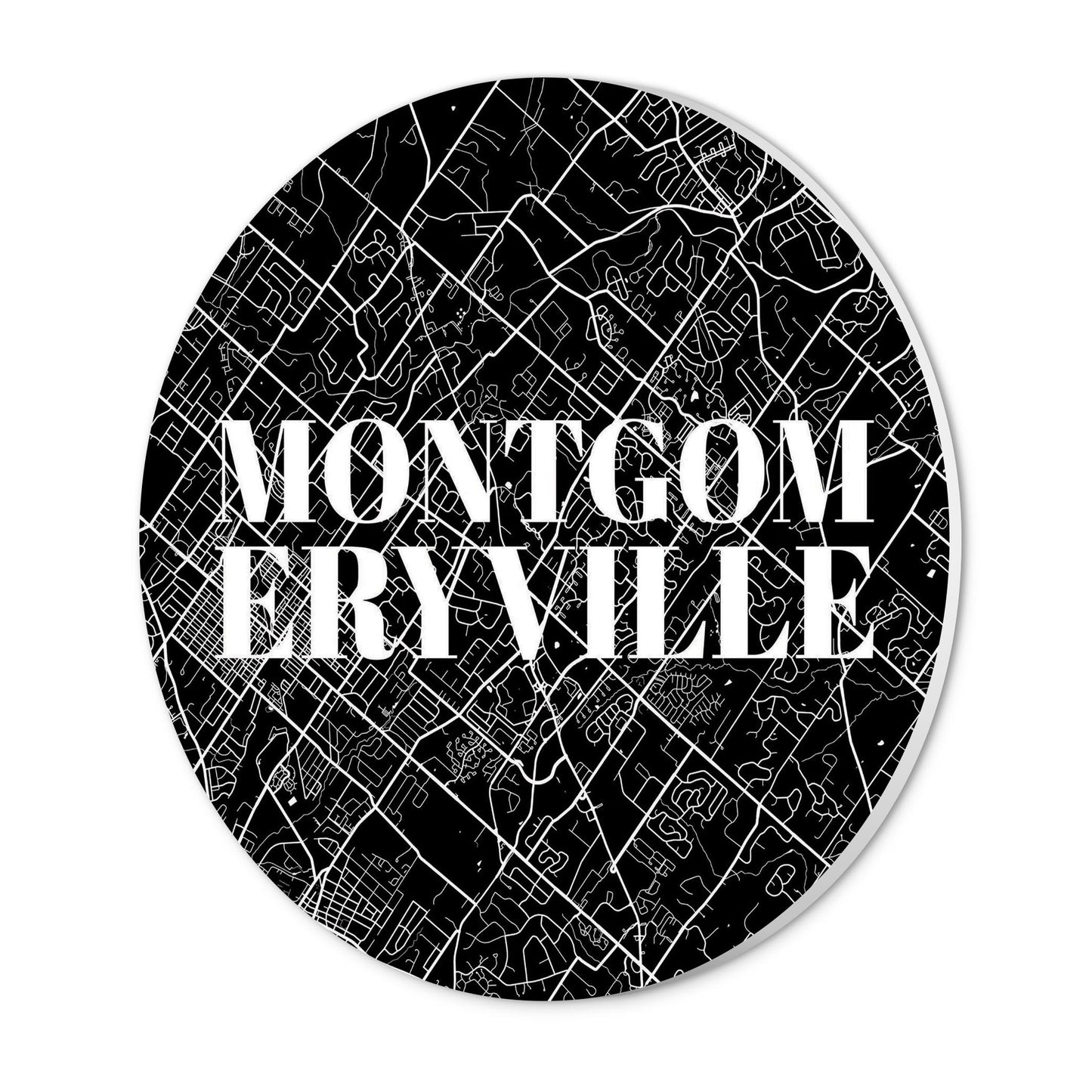 Minimalistic B&W Pennsylvania Montgomeryville Map | Wood Sign | Eaches | Min 1