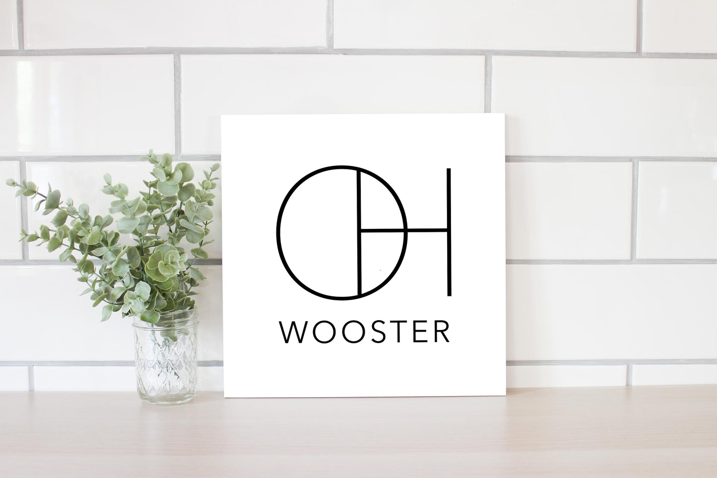 Wooster Oh State Initials And City Name| Wood Sign | Eaches | Min 2