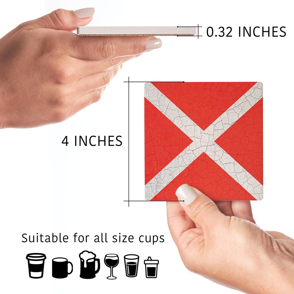 Nautical Flag Victor | Absorbent Coasters | Set of 4 | Min 2