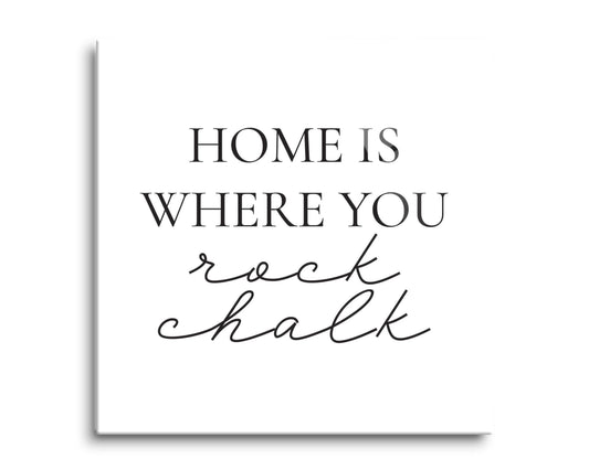 Minimalist B&W Kansas Rock Chalk | Hi-Def Glass Art | Eaches | Min 2