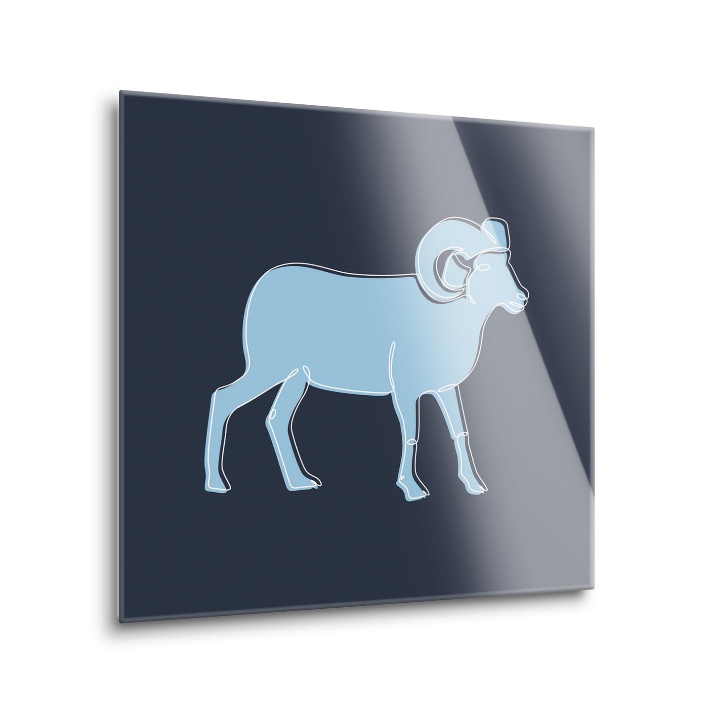 Blue Shades North Carolina Ram Line Drawing | Hi-Def Glass Art | Eaches | Min 2