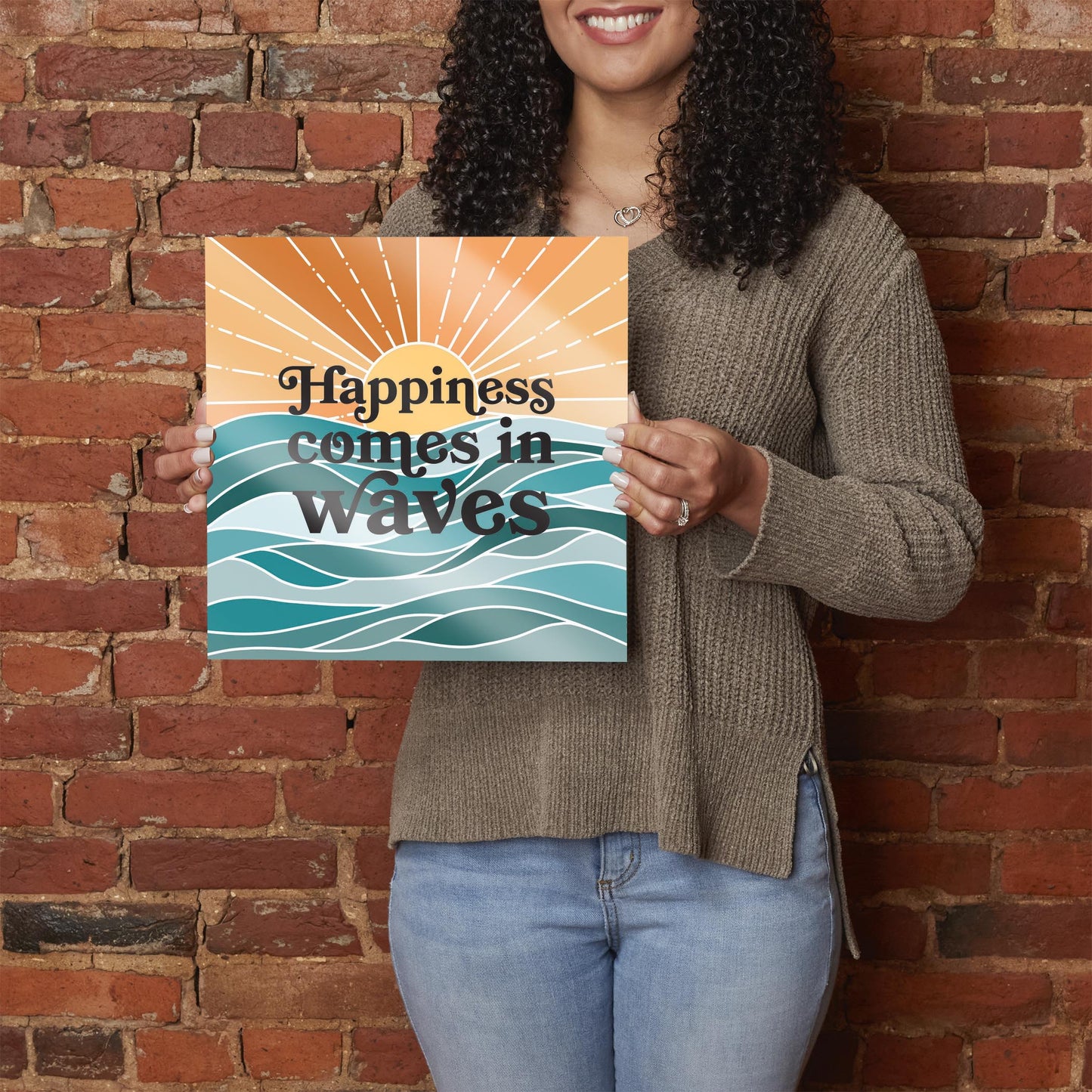 Happiness Comes In Waves | Hi-Def Glass Art | Eaches | Min 1