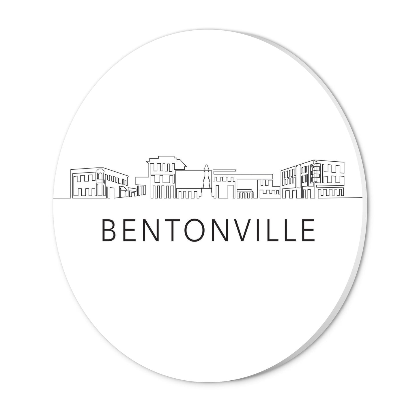 Minimalist B&W Arkansas Bentonville Skyline | Wood Sign | Eaches | Min 1