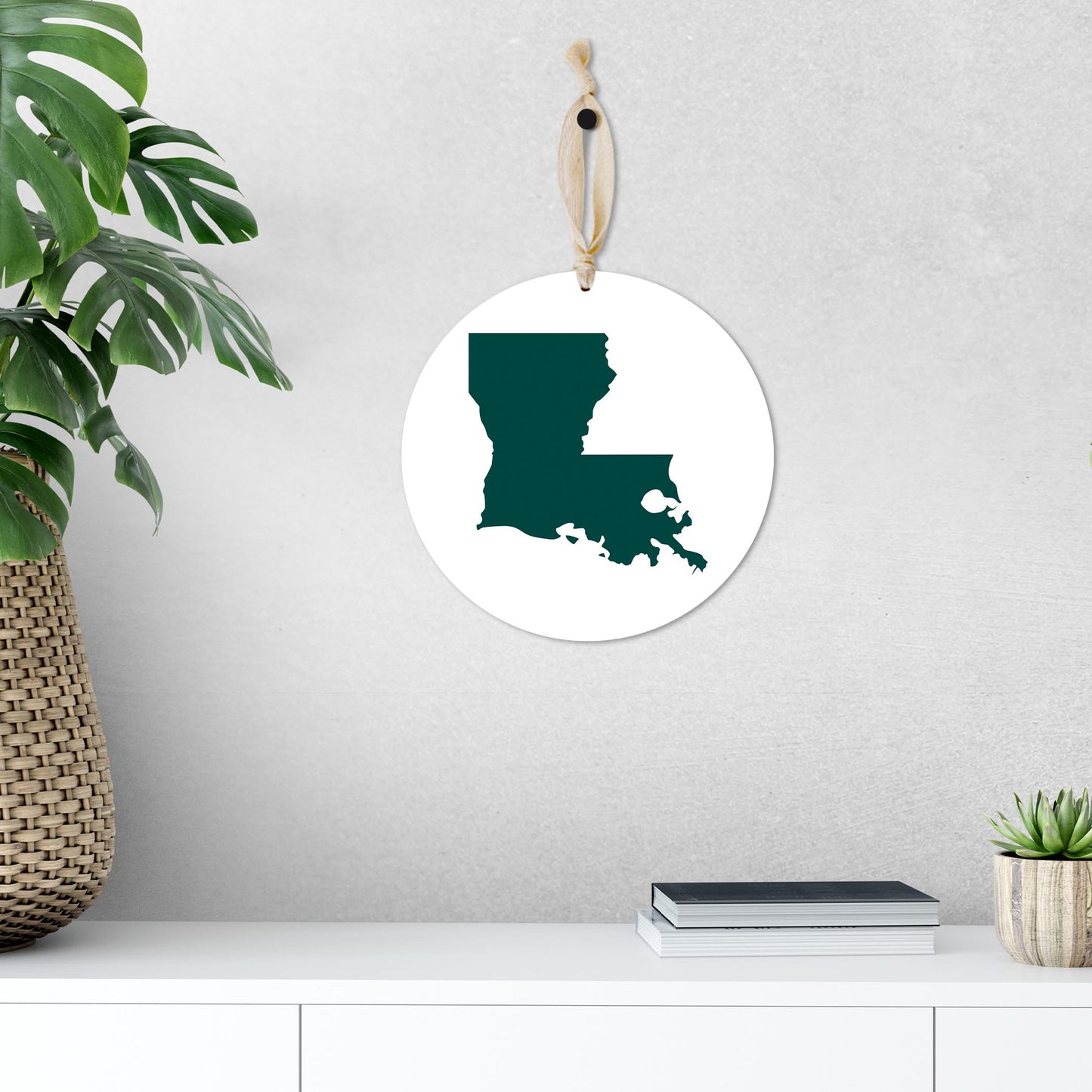 Blue White Louisiana State Shape | Wood Ornament | Eaches | Min 1