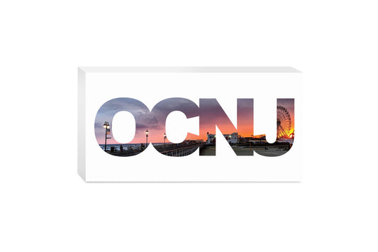 OCNJ Photo With Text | Wood Block | Eaches | Min 4