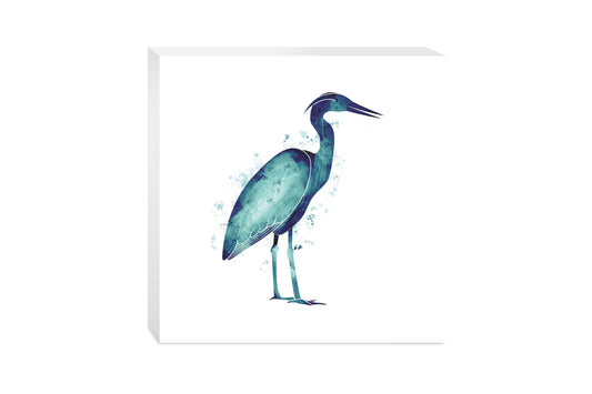 East Coast Water Color Heron | Wood Block | Eaches | Min 2