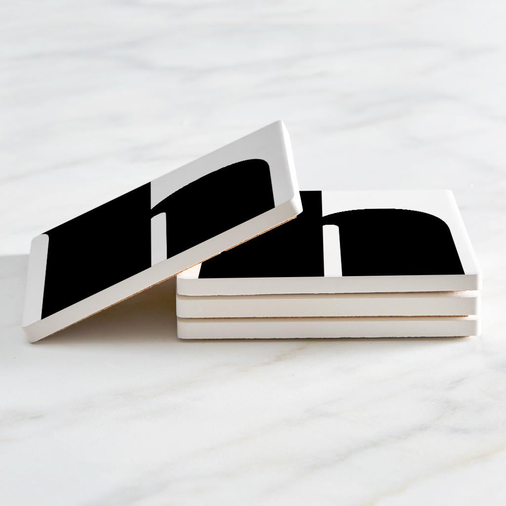 Fun Chunky Monogram H | Absorbent Coasters | Set of 4 | Min 2