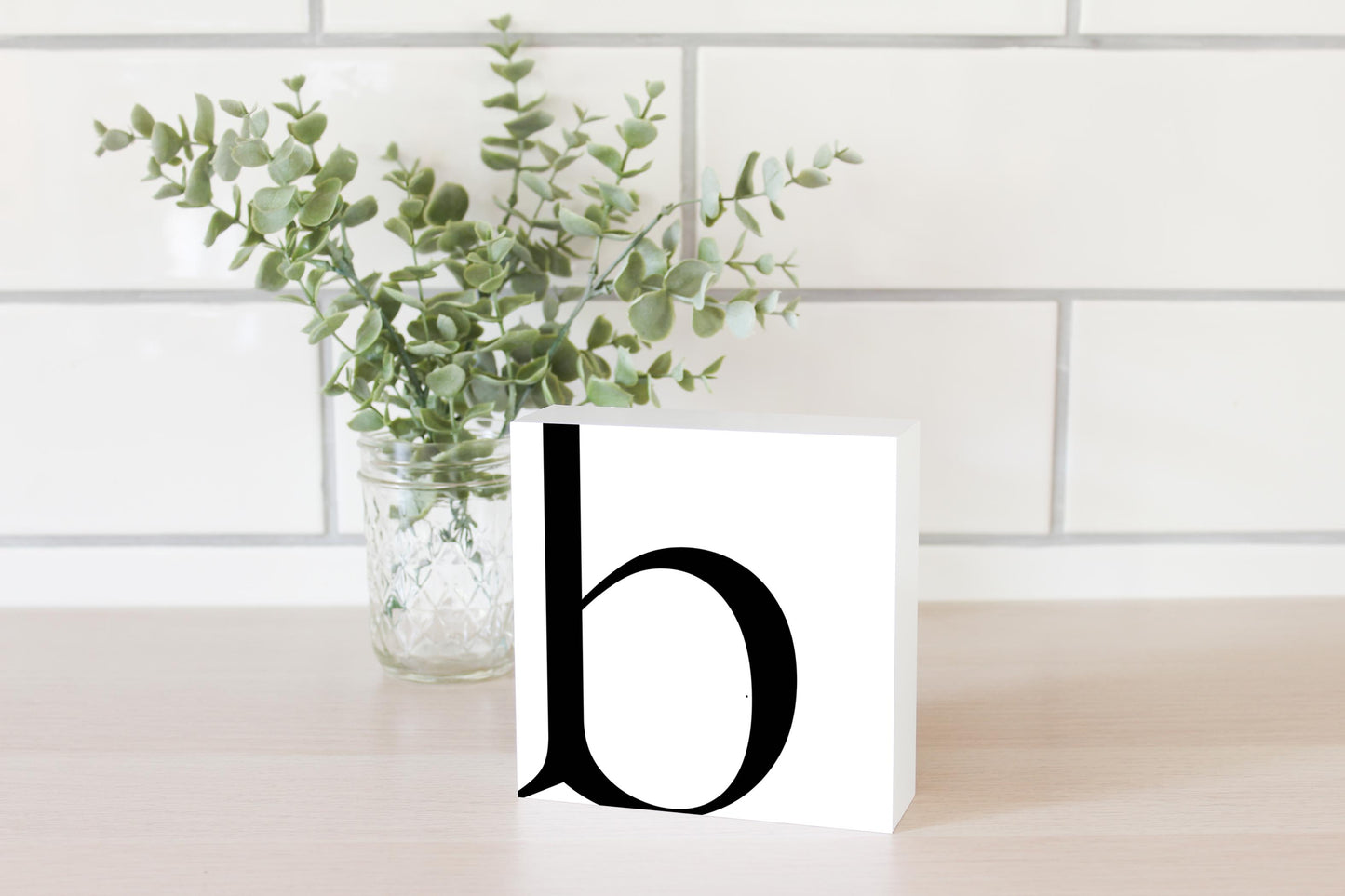 Minimal Monogram B | Wood Block | Eaches | Min 4