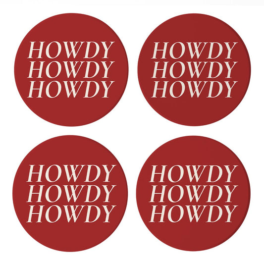 Modern Minimalist Texas Colors Howdy | Absorbent Coasters | Set of 4 | Min 2
