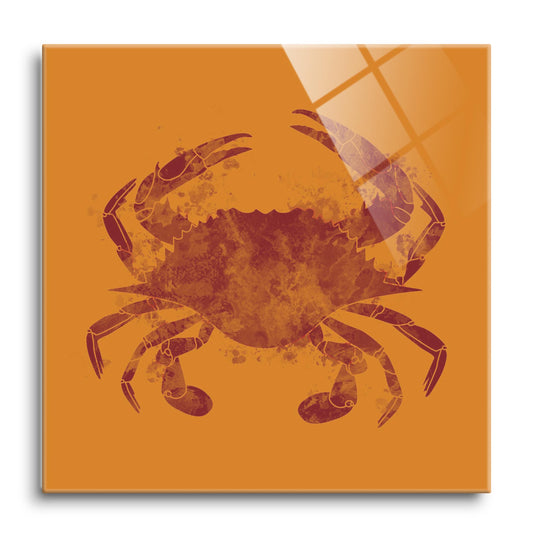 Louisiana Colorful Water Color Blue Crab | Hi-Def Glass Art | Eaches | Min 1