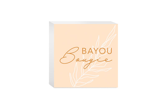 Modern Minimalist Louisiana Bayou Bougie | Wood Block | Eaches | Min 4