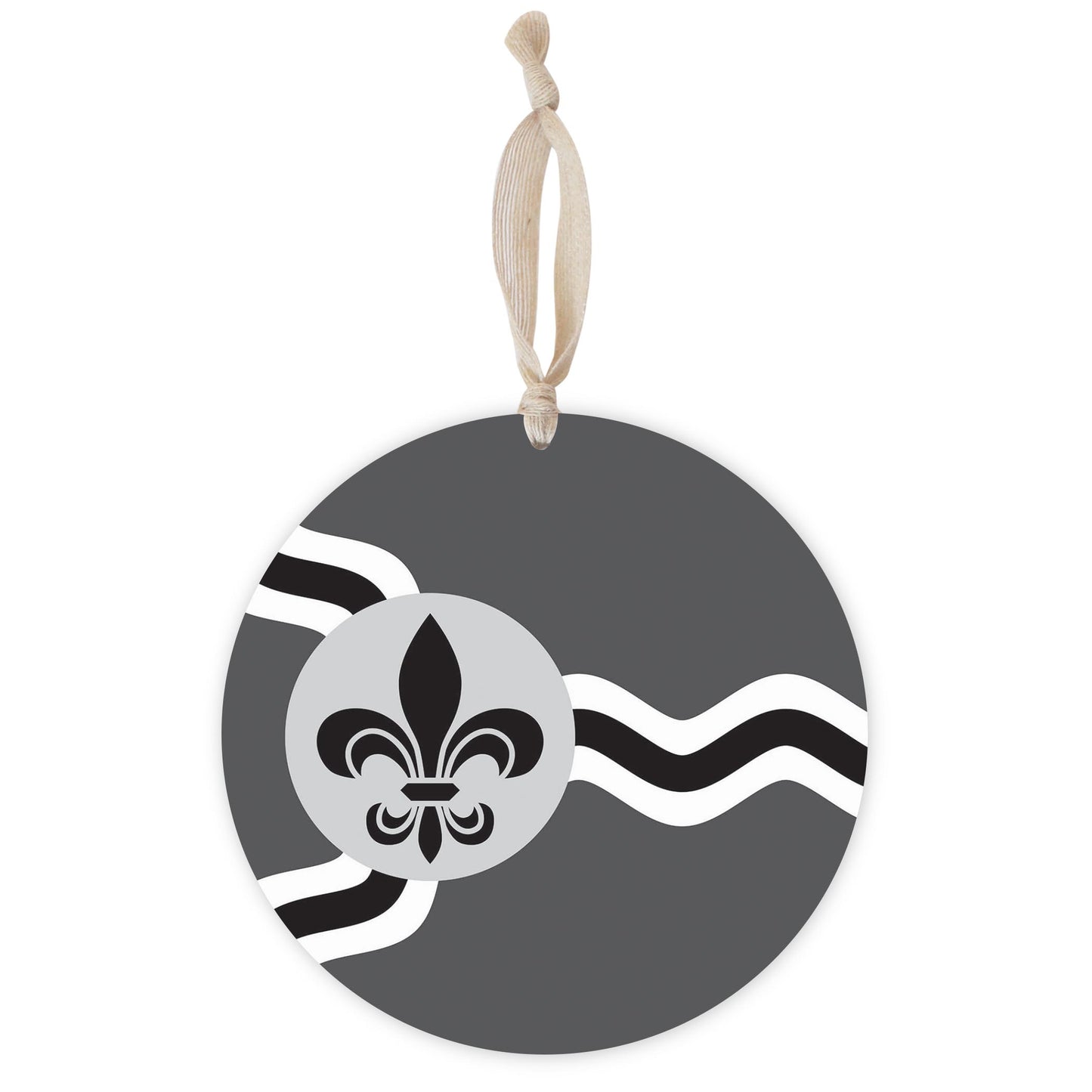 Minimalist B&W Missouri St Louis Flag | Wood Ornament | Eaches | Min 1