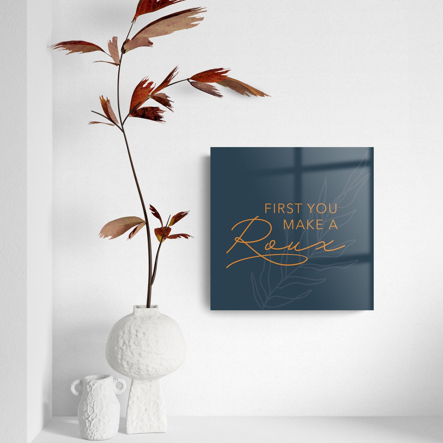 Modern Minimalist Louisiana Roux Saying | Hi-Def Glass Art | Eaches | Min 2