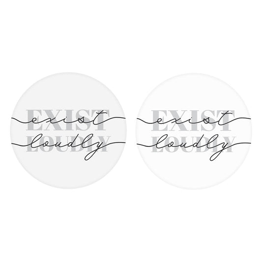 Modern Exist Loudly Texas | Absorbent Car Coasters | Set of 2 | Min 4