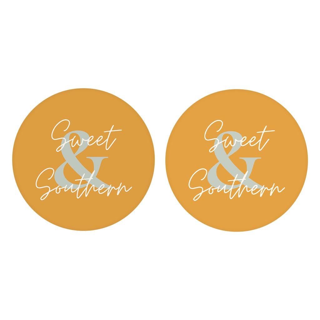 Modern Minimalist Oklahoma Sweet Southern| Absorbent Car Coasters | Set of 2 | Min 4