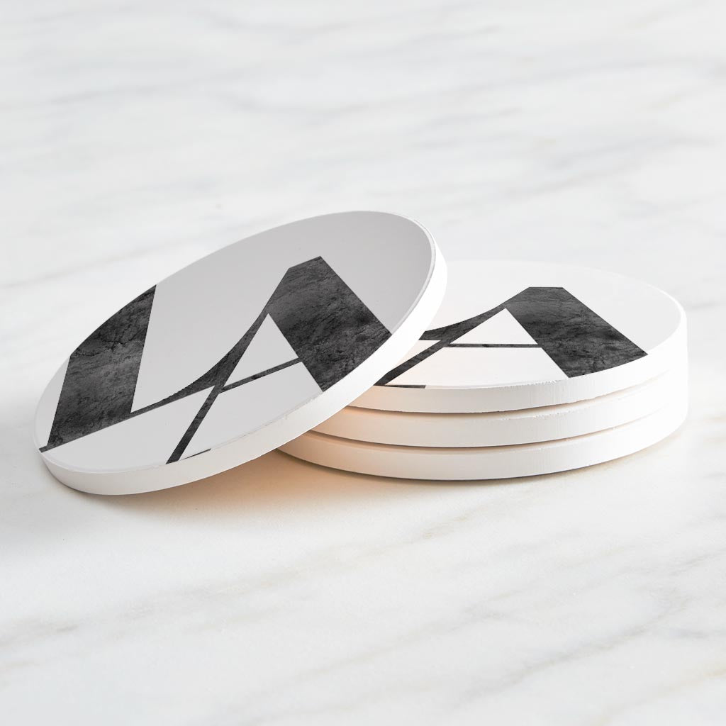 Modern White Louisiana Initials | Absorbent Coasters | Set of 4 | Min 2