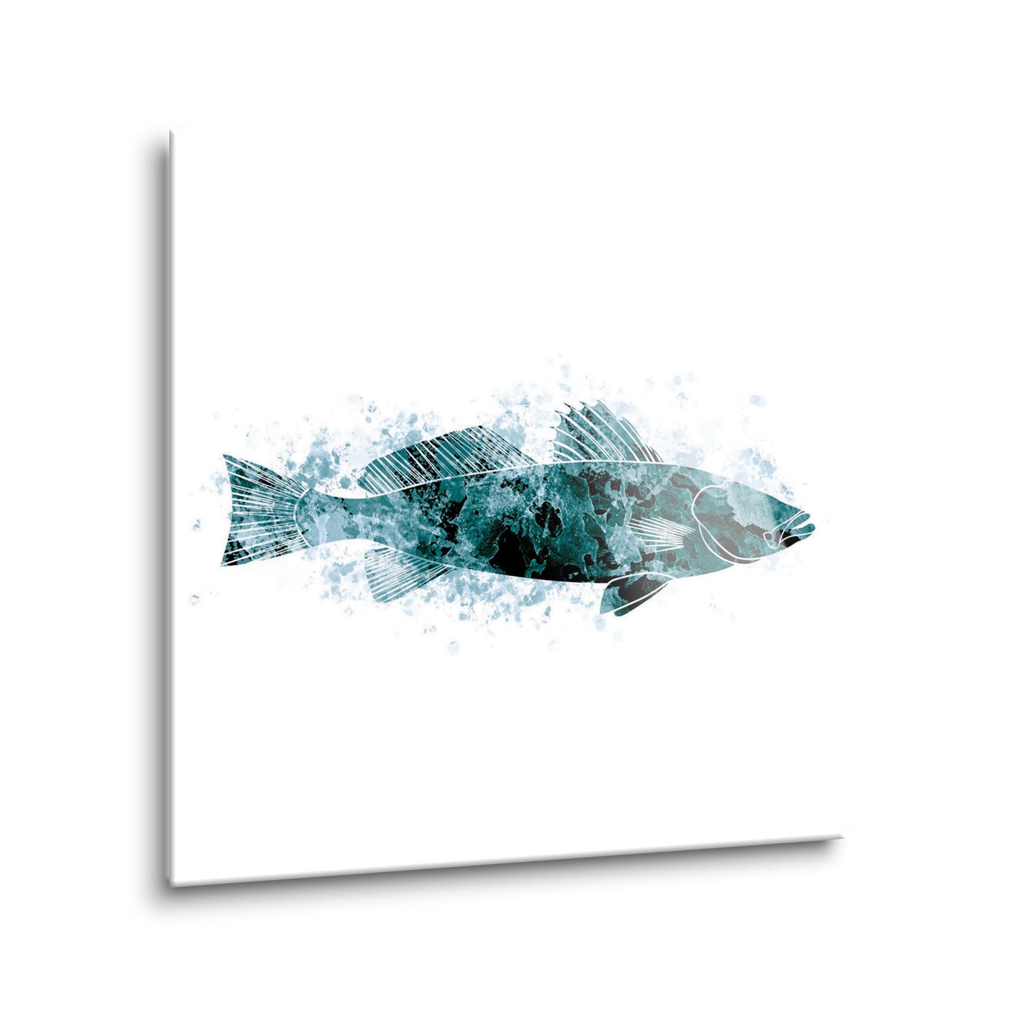 Blue White Water Color Speckled Trout | Hi-Def Glass Art | Eaches | Min 2