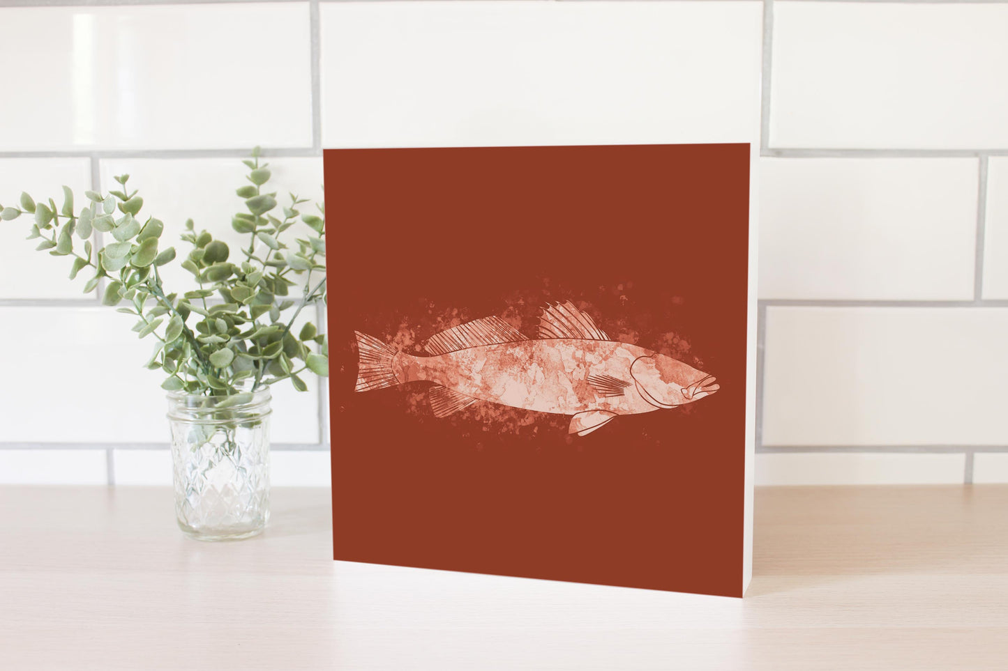 Louisiana Colorful Water Color Speckled Trout | Wood Block | Eaches | Min 2