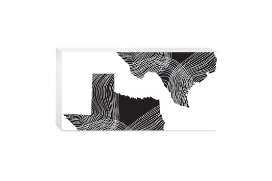 Modern Texas State Shape With Fluid Lines | Wood Block | Eaches | Min 4