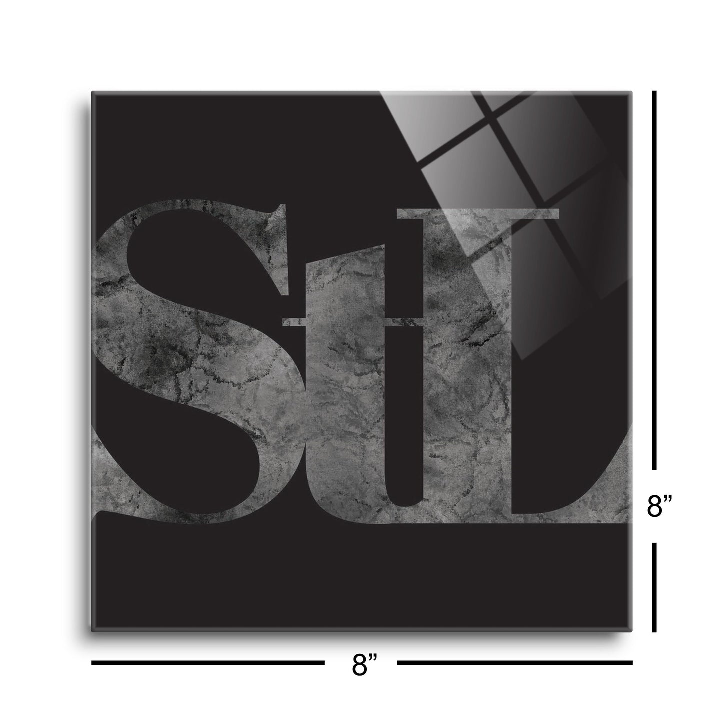 Minimalist B&W Missouri St Louis Black Initials | Hi-Def Glass Art | Eaches | Min 2