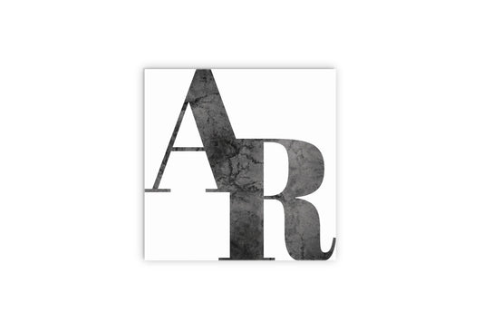 B&W Minimalist Arkansas White Initials | Wood Sign | Eaches | Min 2