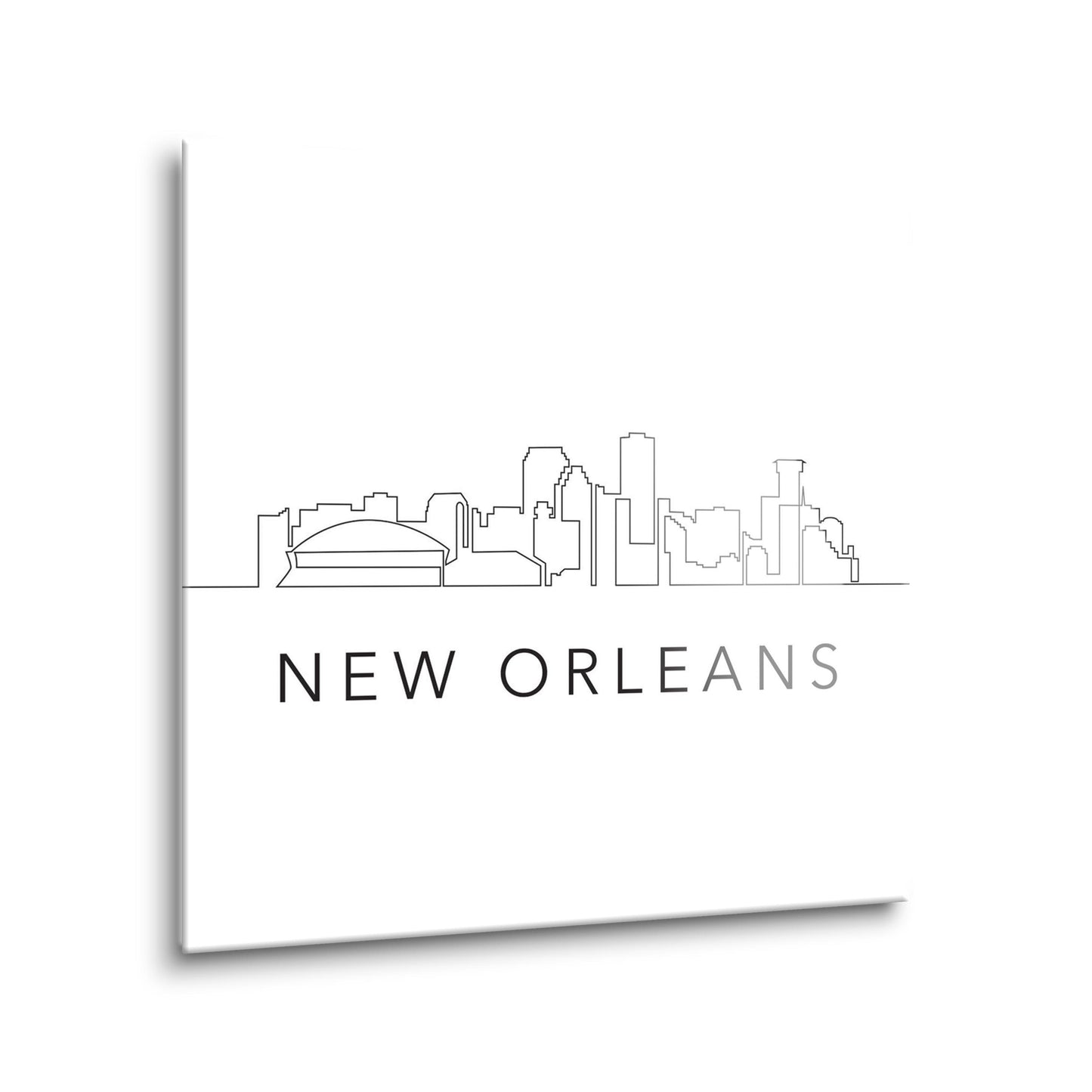 Modern Louisiana New Orleans City Line Drawing | Hi-Def Glass Art | Eaches | Min 2