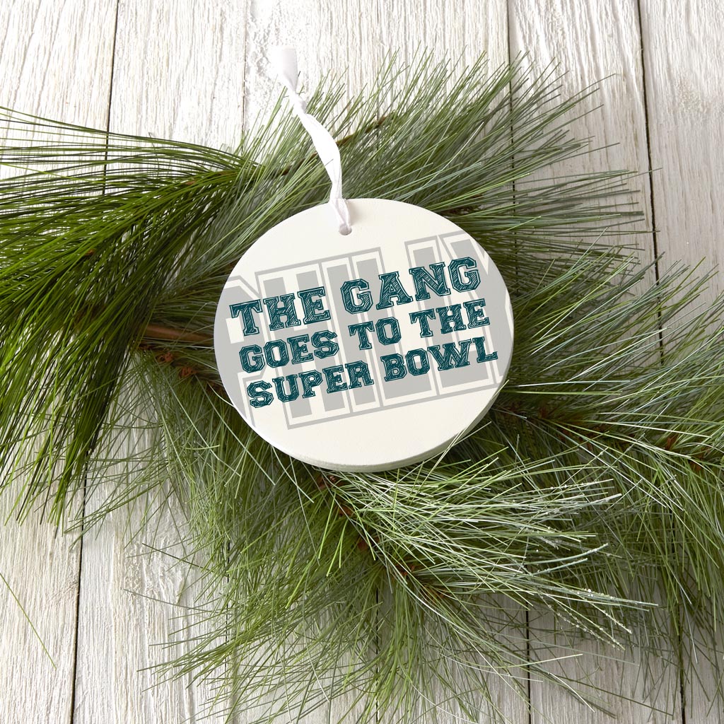 Modern Minimalist Pennsylvania Super Bowl Gang| Wood Ornament | Eaches | Min 6