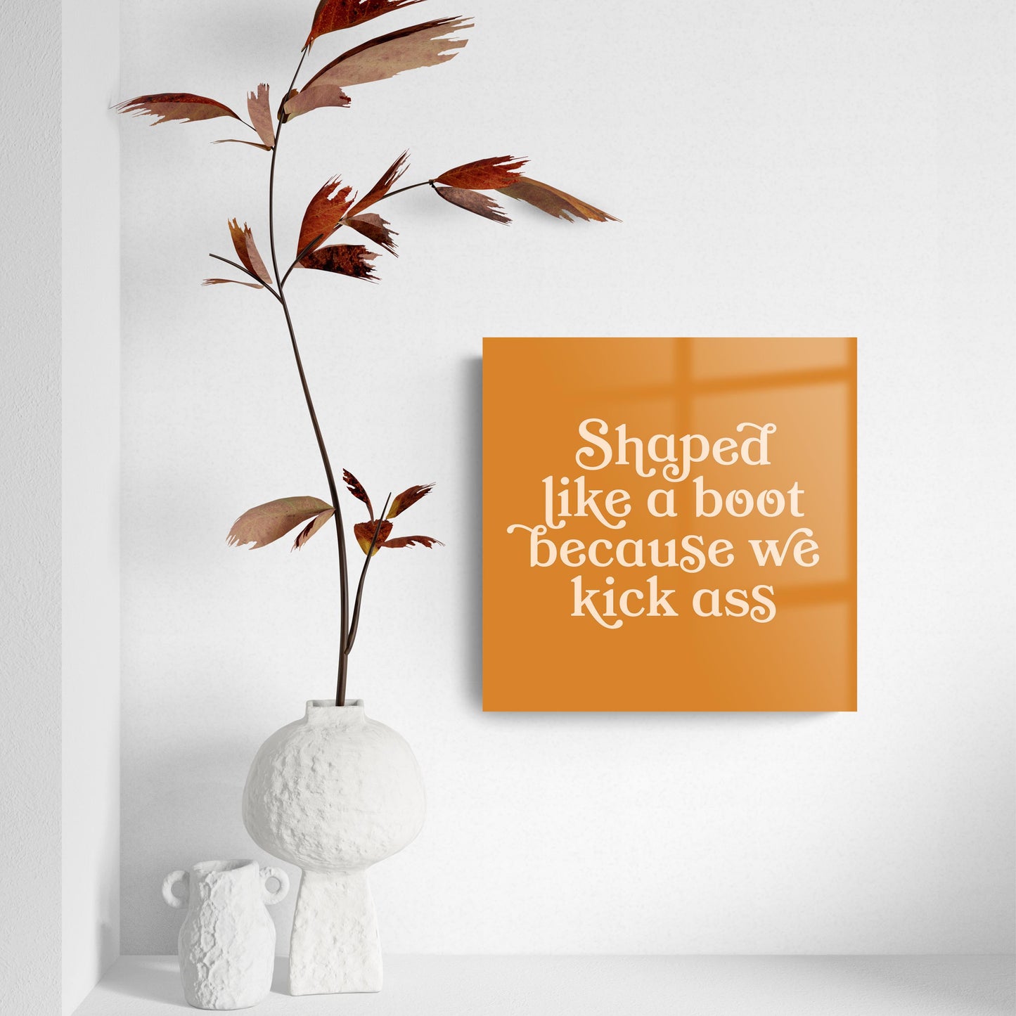 Modern Minimalist Louisiana Funny Boot Saying | Hi-Def Glass Art | Eaches | Min 2