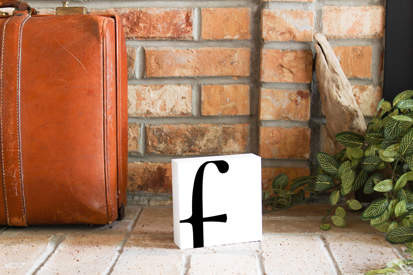Minimal Monogram F| Wood Block | Eaches | Min 4