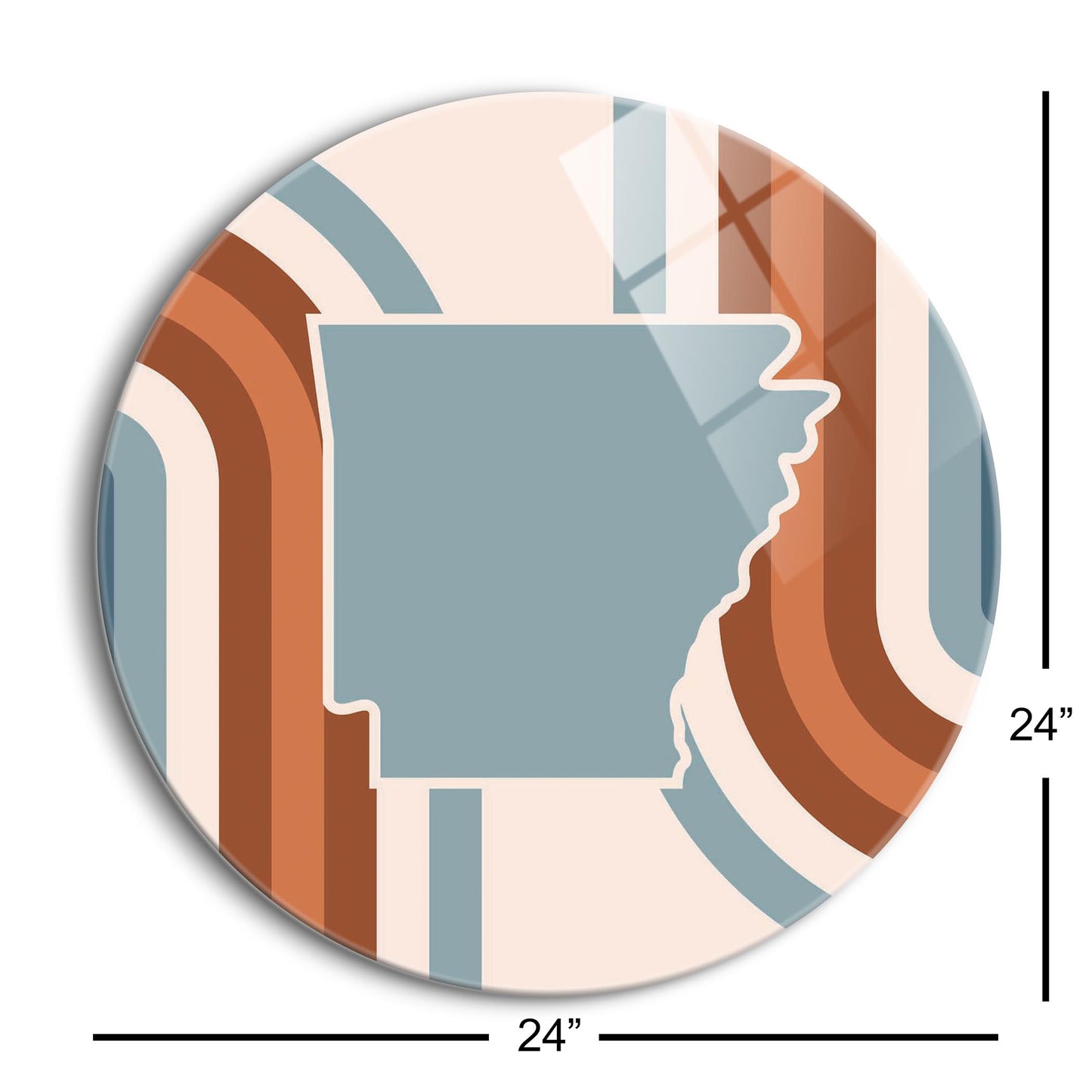Modern Minimalist Arkansas Retro State Shape | Hi-Def Glass Art | Eaches | Min 1