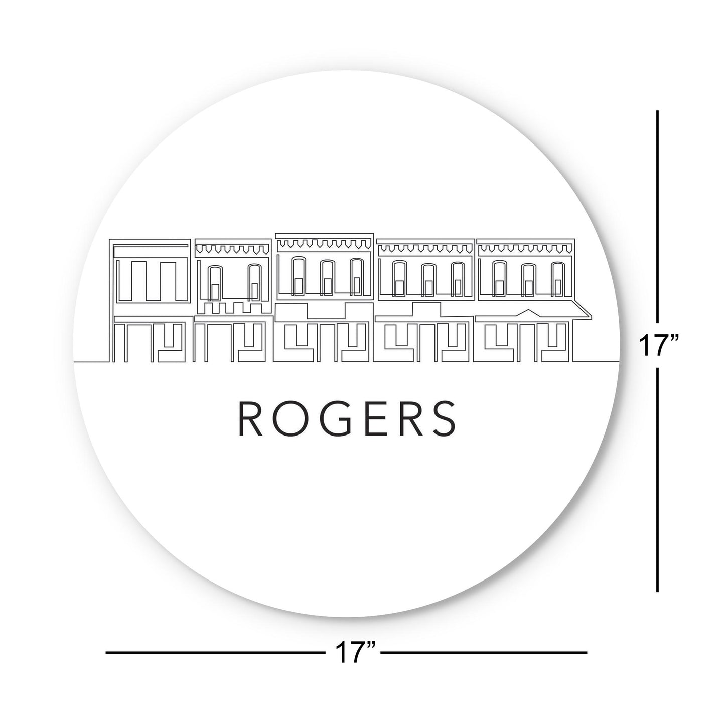 Minimalist B&W Arkansas Rogers Skyline | Wood Sign | Eaches | Min 1