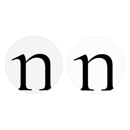 Minimalist Monogram N Circle | Absorbent Car Coasters | Set of 2 | Min 4