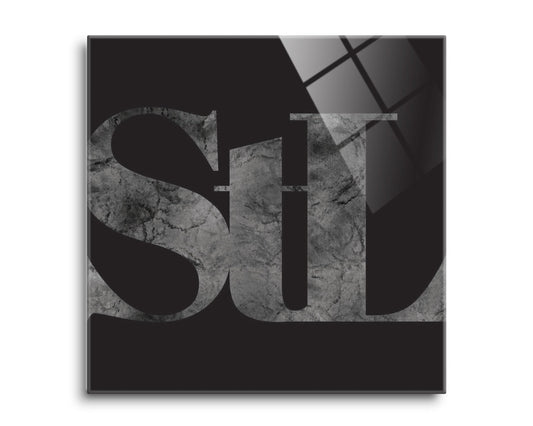 Minimalist B&W Missouri St Louis Black Initials | Hi-Def Glass Art | Eaches | Min 2