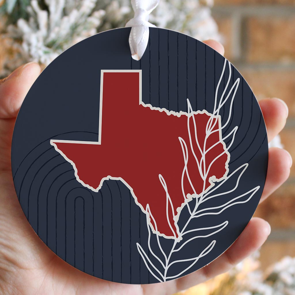 Modern Minimalist Texas Colors Shape Leaf | Wood Ornament | Eaches | Min 6