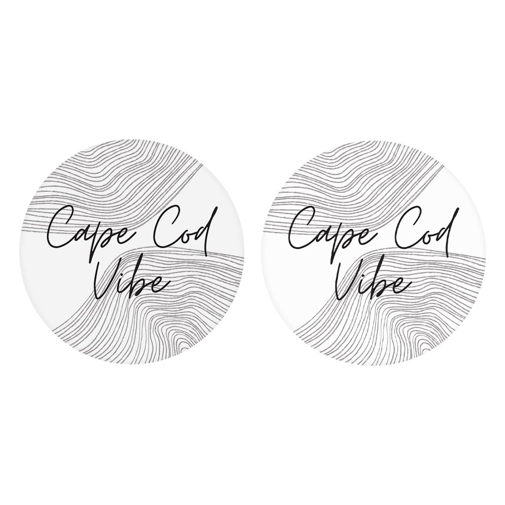 Minimalistic B&W Cape Cod Vibe | Absorbent Car Coasters | Set of 2 | Min 4