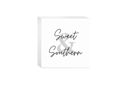 Minimalistic B&W Texas Sweet Southern | Wood Block | Eaches | Min 4